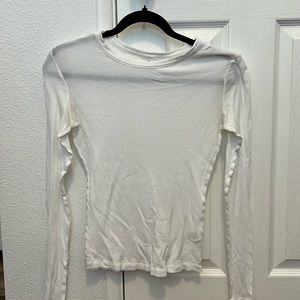 BP small White Ribbed Long Sleeve